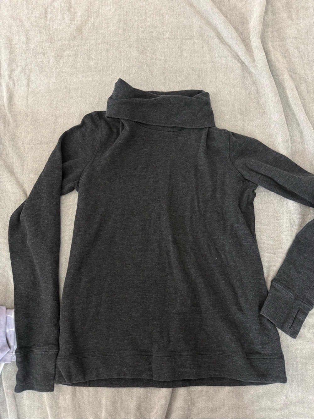 Lululemon Double Up Long Sleeve (Reversible) heather black size 6 sweatshirt
